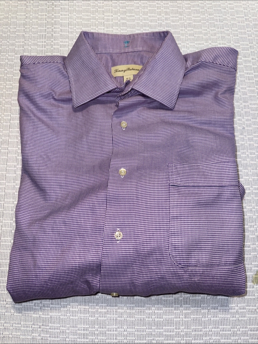 Tommy Bahama Purple Micro-Check Long Sleeve Dress Shirt